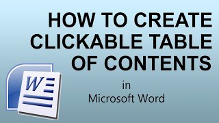 How To Create a Clickable Table of Contents in Microsoft Word [upl. by Cantone]