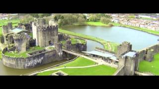 Castles from the Clouds Caerphilly Castle  Cymru or Awyr Castell Caerffili [upl. by Cirded155]