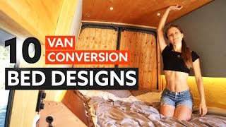 10 Awesome BED DESIGNS for your VAN CONVERSION 🛏 🚐 [upl. by Rehpatsirhc]