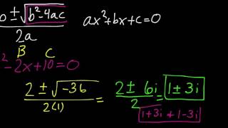 Quadratic formula with imaginary numbers [upl. by Pappas167]