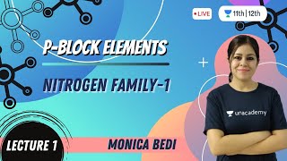 Class 12  PBlock Elements L1  Nitrogen Family Part 1  Unacademy Class 11amp12  Monica Bedi [upl. by Cleodal930]