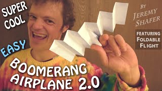 The SUPER COOL Boomerang Airplane 20  Now It Comes Back Easily Origami Boomerang [upl. by Naedan]