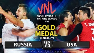 Russia vs USA  Gold Medal Match  Highlights  Mens VNL 2019 [upl. by Siravaj]