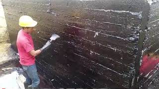 Waterproofing Bitumen Application [upl. by Doggett]