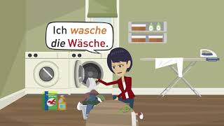 Deutsch lernen A1  Wortschatz Tagesablauf  Artikel der die oder das  Verben Präsens amp Perfekt [upl. by Ramey]