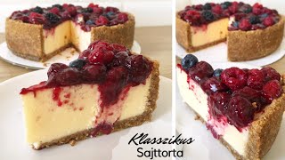 Klasszikus Sajttorta 🍓🧀  BebePiskóta [upl. by Cyrie]