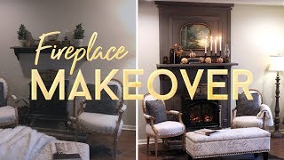 Easy Fireplace Makeover  How To Make An Electric Fireplace Look Built In  Fireplace Mantel [upl. by Canotas]