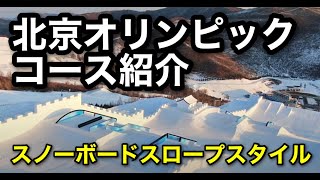 【北京オリンピック】コース紹介（スノーボードスロープスタイル） [upl. by Eikcir]