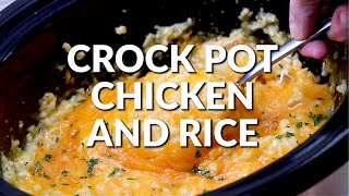 How to make CHEESY CROCK POT CHICKEN AND RICE [upl. by Celio]