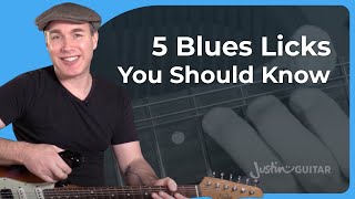 5 Blues Guitar Licks from Minor Pentatonic Scales [upl. by Notniv]