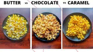 3 Flavoured Homemade Popcorn recipe  How To make Popcorn Recipe At Home  Caramel popcorn [upl. by Helm]