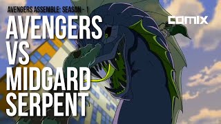 Avengers vs Midgard Serpent  Avengers Assemble  Full HD [upl. by Ahsiad]