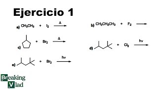 EJERCICIOS DE ORGÁNICA RESUELTOS  Halogenación de alcanos  1 [upl. by Medarda]