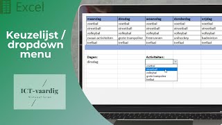 Excel  Keuzelijst dropdown menu [upl. by Nyssa758]