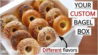 Assorted Bagels USING 1 RECIPE  EverythingEggOnionPoppySesame  New York Bagels Recipe [upl. by Desdamonna]