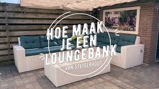 Een loungebank of hoekbank maken van steigerhout [upl. by Asnarepse]