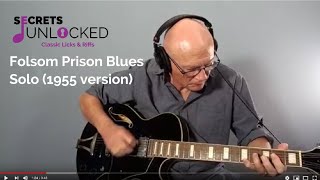 Folsom Prison Blues Solo 1955 version Guitar Lesson [upl. by Peace]