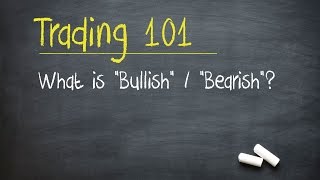 Trading 101 What is quotBullishquot  quotBearishquot [upl. by Nylodnew]