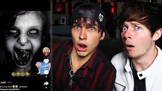 Reacting to the SCARIEST Tik Toks Ever  Colby Brock [upl. by Gereld756]