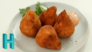 How to Make Coxinha Brazilian Chicken Croquettes  Hilah Cooking [upl. by Nemad]