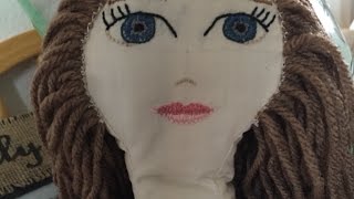 How To Sew Yarn Hair Onto Your Doll  DIY Crafts Tutorial  Guidecentral [upl. by Delbert712]