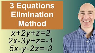 Solving Systems of 3 Equations Elimination [upl. by Kos]