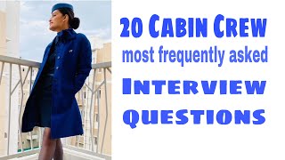 20 Most frequently asked Cabin crew Air hostess interview Questions [upl. by Laemaj]