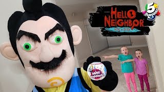 Hello Neighbor in Real Life Scavenger Hunt 5 Surprise Toy Food vs Real Food Challenge [upl. by Ole]