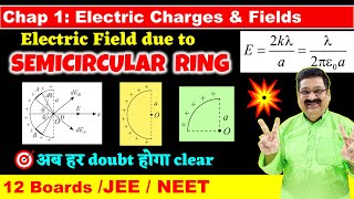 7 Electric field due to Semicircular ring Quarter ring amp arc  Class 12 Physics JEE NEET [upl. by Aleda]