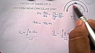 Center Of Mass of a Uniform Semi Circular Disc [upl. by Wittie]