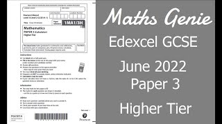 Edexcel GCSE Maths June 2022 3H Exam Paper Walkthrough [upl. by Larner38]