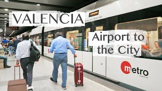 VALENCIA AIRPORT VLC TO CITY CENTER BY METRO TRAIN SPAIN [upl. by Lada]