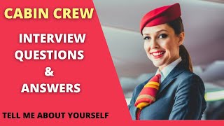 CABIN CREW Interview Questions amp Answers Tell Me About Yourself  English conversation practice [upl. by Nitsrik639]