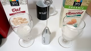 Oat Milk vs Almond Milk part 2 Frothing Test [upl. by Nimzaj]