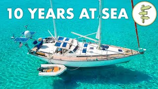 Living on a SelfSufficient Sailboat for 10 Years  FULL TOUR [upl. by Billmyre]