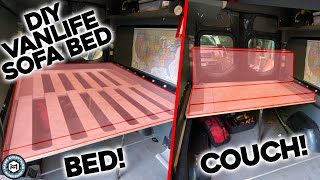 The Best DIY Van Bed From One Sheet Of Plywood  Weekender Camper Van Part 2 [upl. by Omidyar]