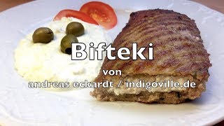 Bifteki  Beefsteak  Hackfleisch mit Feta gefüllt [upl. by Niklaus693]