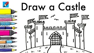 How to draw a castle real easy [upl. by Schluter]