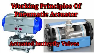 Working Principle of Pneumatic Actuator and actuated butterfly valve [upl. by Kristien874]