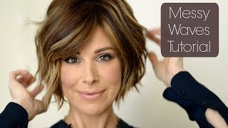 MESSY NATURAL WAVES BOB HAIRSTYLE  Tutorial for SHORT HAIR  Dominique Sachse [upl. by Britton]