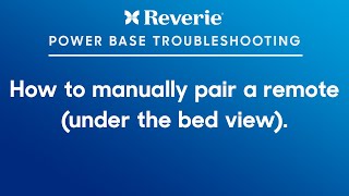 Reverie Support  How to manually pair a remote under the bed view [upl. by Dett]