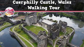 CAERPHILLY CASTLE WALES  Walking Tour  Pinned on Places [upl. by Jonna]