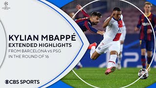 Kylian Mbappé Extended Highlights from Barcelona vs PSG  Round of 16  UCL on CBS Sports [upl. by Eerized]