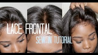 ♡ How to Sewin Your → Lace Frontal NO HAIR OUT [upl. by Yrelbmik44]