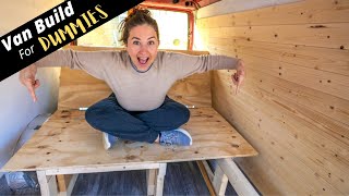 Comfiest Van Bed DIY Folding Sofa Bed Guide  Self Build Camper Van Conversion For Dummies Part 3 [upl. by Yltnerb]