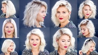 HOW TO 10 Easy Short HairStyles With Flat Iron Tutorial  Milabu [upl. by Aimar698]