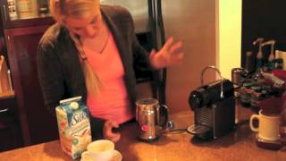 Nespresso Aeroccino Plus Frother Review Frothing Almond Milk [upl. by Elisa]